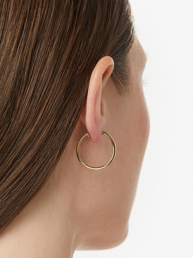9ct Gold 6x15mm Half Round Hoop Earrings | Goldmark (AU)